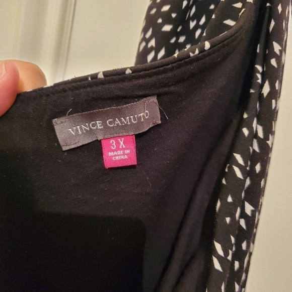 Vince Camuto Pencil Skirt 3X Black White Geometric - Picture 3 of 4